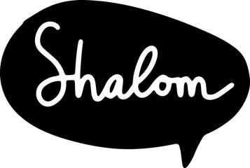 Shalom Greeting Lettering Speech Bubble Vector Sticker - obrazy, fototapety, plakaty