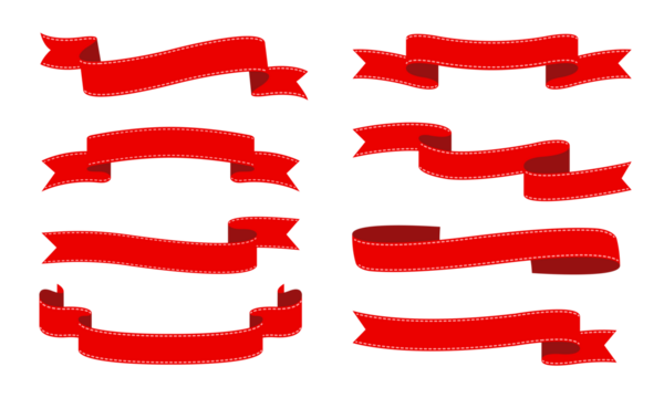 Red ribbons isolated for your decoration