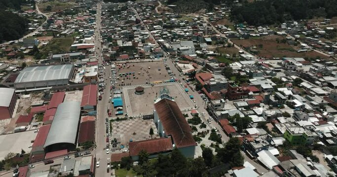 Panoramic Landscape View of Indigenous town, Chamula, Chiapas, Mexico