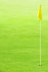 Golf course with green grass