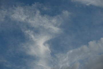 White clouds against the blue sky
background summer cloudy sky
