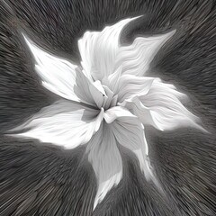 abstract narcissus petals black and white illustration. Generative AI