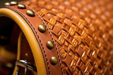 detailed shot of saddle stitching and craftsmanship