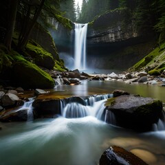 "Mesmerizing Waterfall: Full HD Nature Wallpaper"