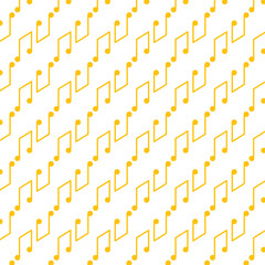 Fototapeta premium Digital png illustration of pattern of musical note symbols on transparent background