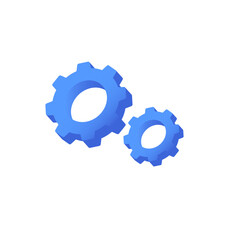 Rotating gears 3d isolated on white background.