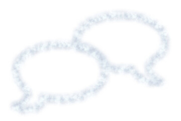 Digital png illustration of smoke speech bubbles with copy space on transparent background