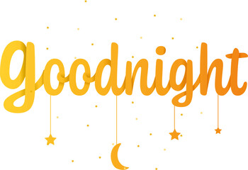 Digital png illustration of goodnight text and spots on transparent background