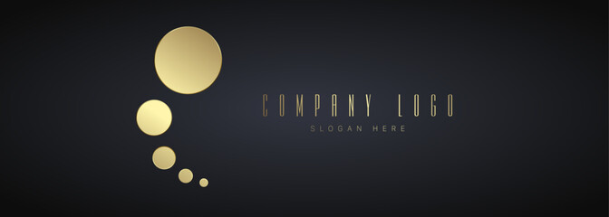 Golden and Luxury Circles groups Logo vector for company on dark background, vector and illustration templates