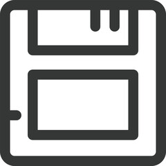 線画のシンプルビジネス単品アイコン　フロッピーディスク