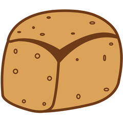 Digital png illustration of loaf of bread on transparent background