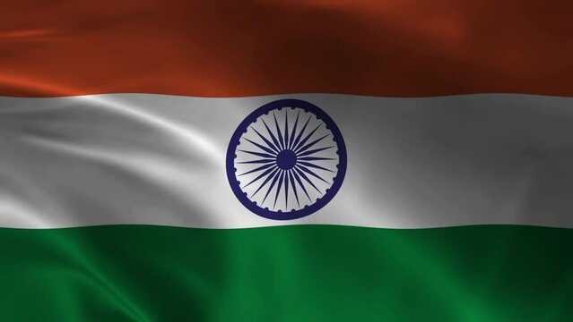 Waving Indian National Flag Fabric Cloth Motion in 4k