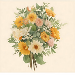 Obraz na płótnie Canvas Photo beautiful colorful fresh flowers bouquet