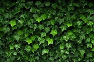 Abstract Ivy Branches Pattern on Green Textured Wall Background