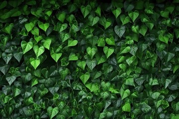 Obraz premium Abstract Ivy Branches Pattern on Green Textured Wall Background