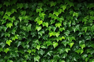 Fototapeta na wymiar Abstract Ivy Branches Pattern on Green Textured Wall Background