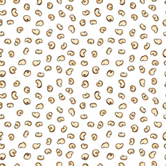 Seamless pattern with hand drawn colorful quinoa seeds sketch style