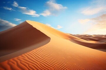 Fototapeta na wymiar sand dunes in the desert on a clear day. high temperature the heat generative ai.