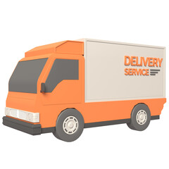 3D Delivery truck icon in high quality render image