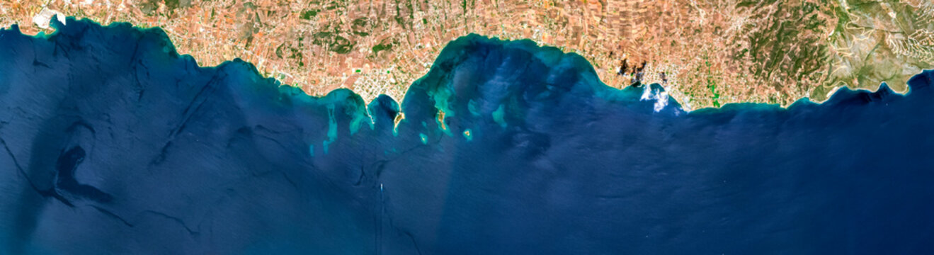 Greek Island on satellite image