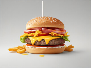 hamburger on a white background