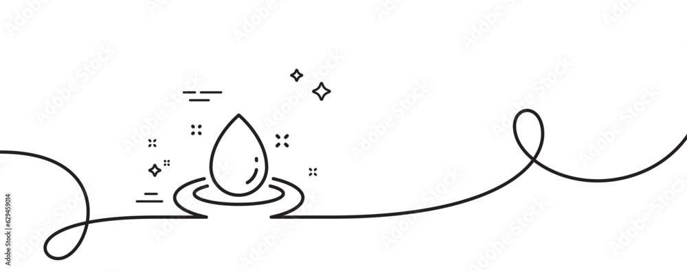 Poster fuel energy line icon. continuous one line with curl. petroleum sign. diesel drop symbol. fuel energ