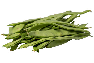 Green beans on a white wood background. Fresh raw string beans harvest season concept. Vegetables for a healthy diet