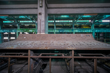control panel in an abandoned factory