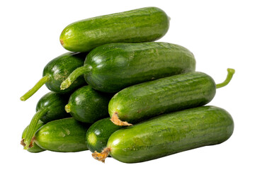 Cucumber isolated on white background. Fresh raw cucumber harvest season concept. Vegetables for a...