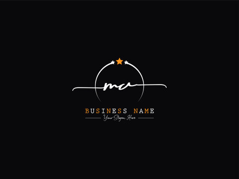 Minimal Circle MU u m Signature Logo, Luxury Mu Logo Letter Vector Illustration