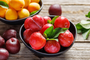 Colorful plums