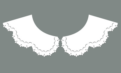 white cotton collar lace design vector.