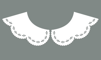 white cotton collar lace design vector.