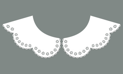 white cotton collar lace design vector.