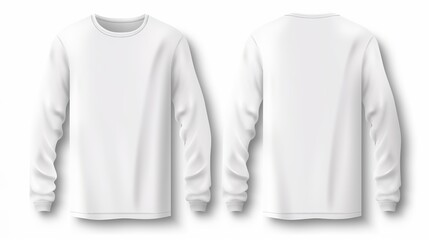 Reimagined blank white shirt mockup template showcasing both the front and back design possibilities. Generative Ai