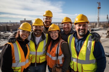 Builder team working at the construction site, labor day, and workers' importance team construction worker