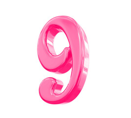 9 Pink Number 3d