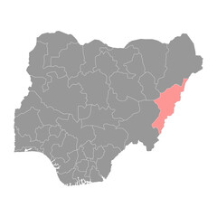 Adamawa state map, administrative division of the country of Nigeria. Vector illustration.