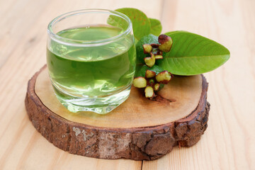 Drink a glass of boiled leaves of guava shoots, useful as a traditional medicine such as reducing...