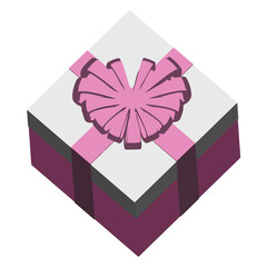 pink gift box with ribbon