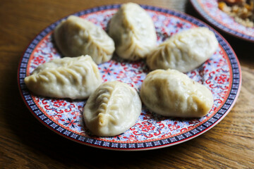 Traditional homemade dumplings stuffed with meat