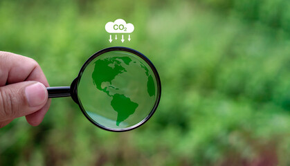 CO2 emission reduction concept, clean and friendly environment without carbon dioxide emissions....