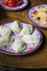 Traditional homemade dumplings stuffed with meat