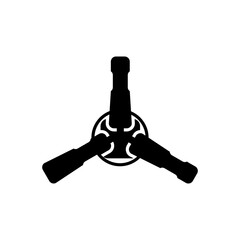 Ceiling Fan in black fill silhouette icon vector illustration. Editable and stylish graphics resources for many purposes.