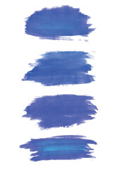 blue watercolor brushstroke poster or banner design vector set