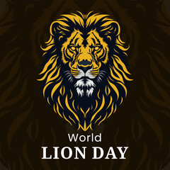 Vector graphic of lion head illustration suitable for international lion day celebration