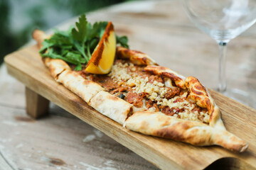 Traditional Turkish savory pie with cheese