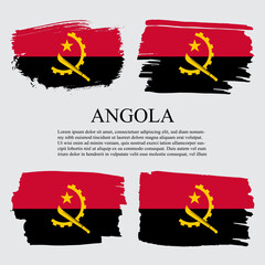 Angola flag brush concept. Flag of Angola grunge style banner background