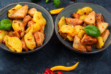 Tofu with pineapple.