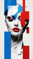Poster with minimalist futuristic avant - garde aesthetics